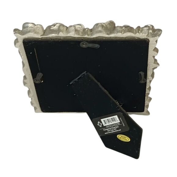 Square Silver Floral Roses Tabletop Frame By Concepts 5.5x5.5 Photo Size 4x4 - Picture 4 of 13